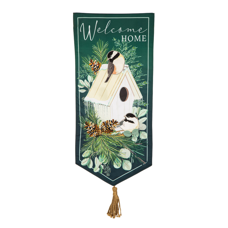 Welcome Home Winter Bird House Visit Everlasting Impression Textile Decor,14l12500xl