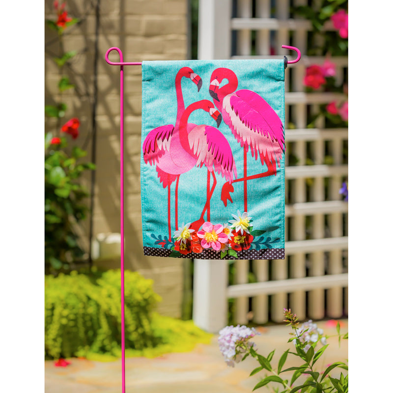 Flamingo Garden Garden Linen Flag,14l8502bl