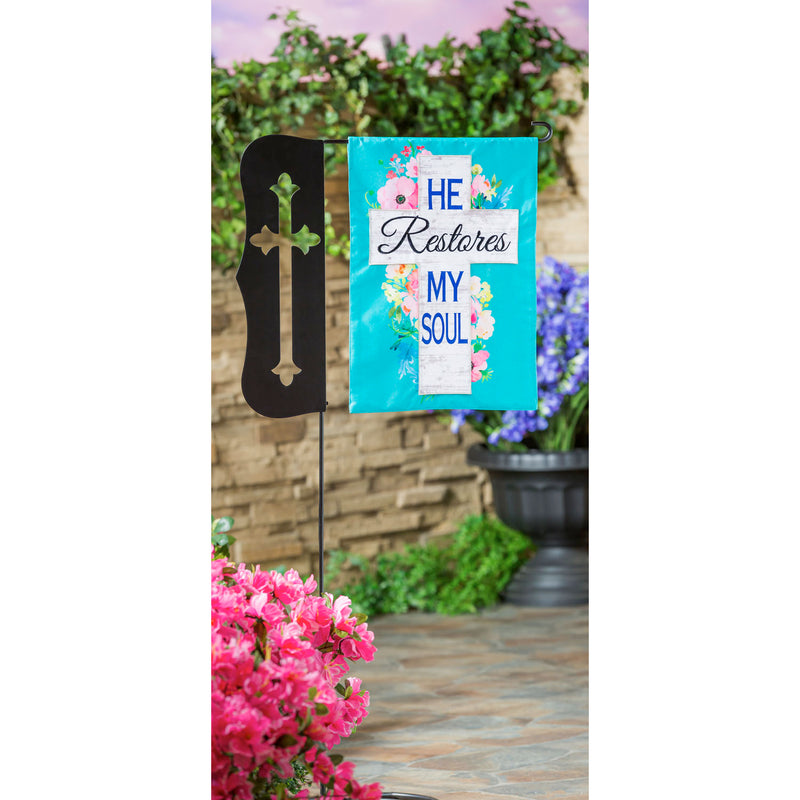 He Restores My Soul Garden Linen Flag,14l9516