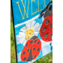 Ladybug Plaid Welcome Garden Linen Flag,14l9634