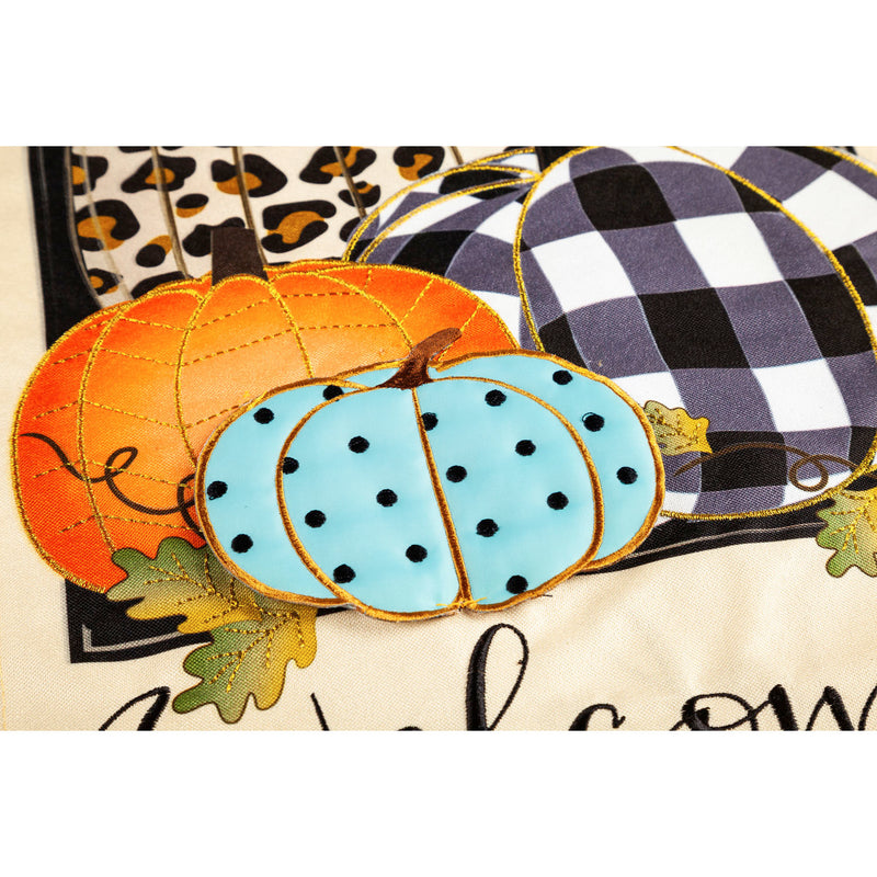 Mixed Print Pumpkins Garden Linen Flag,14l9902