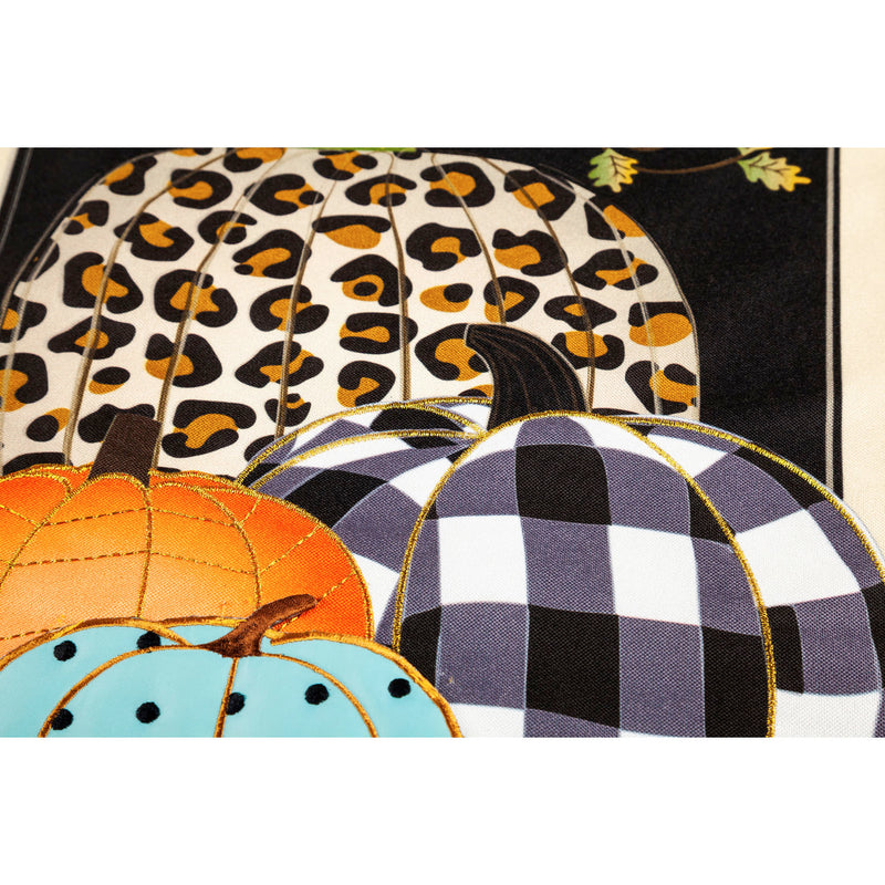 Mixed Print Pumpkins Garden Linen Flag,14l9902