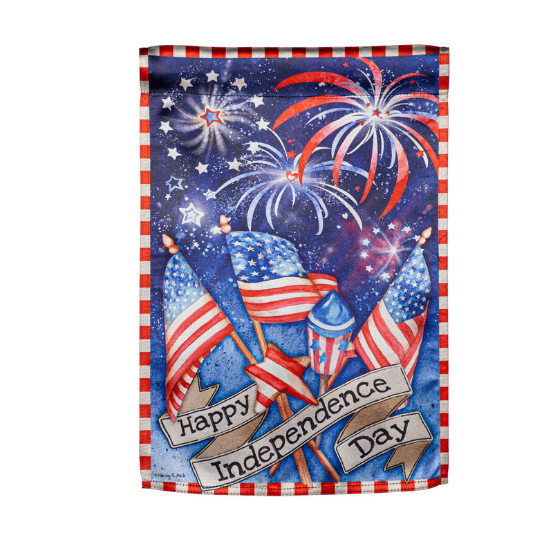 Independence Day Fireworks Garden Lustre Flag,14lu10877