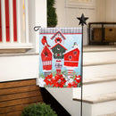 Snow Bird Houses Suede Garden Flag,14s10832