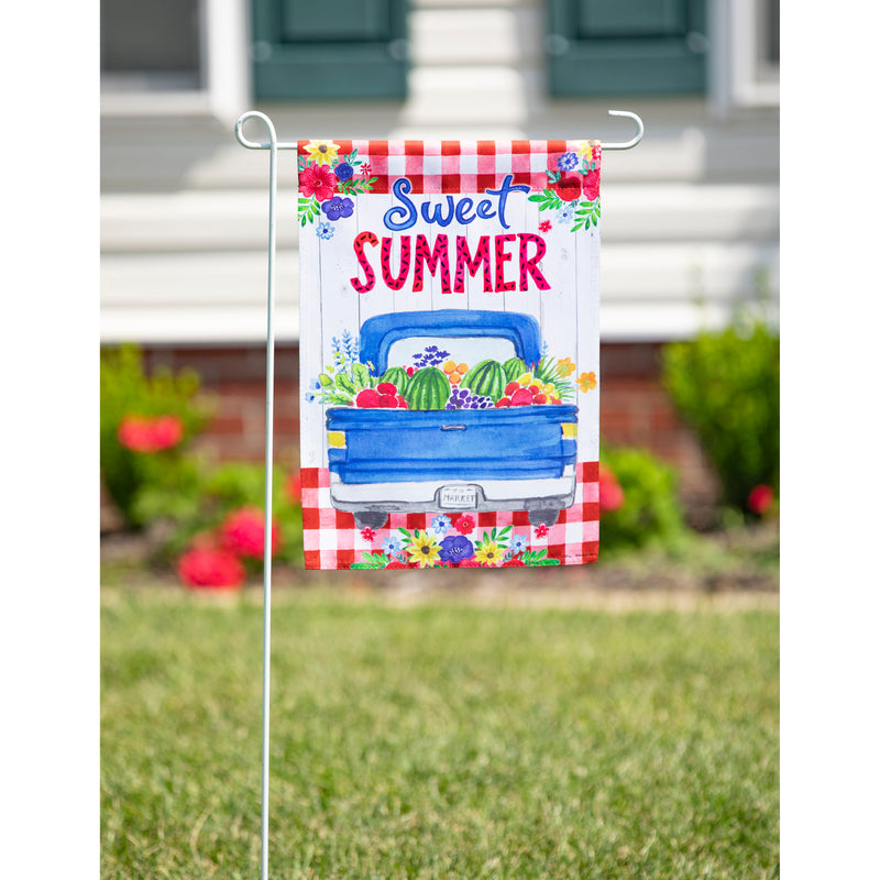Sweet Summer Truck Garden Suede Flag,14s10933