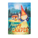 Gnome Happy Camper Suede Garden Flag,14s11572