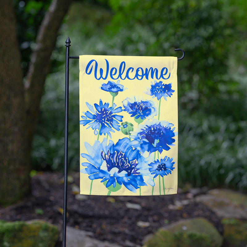 Bachelor Button Suede Garden Flag,14s11709