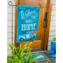 Floral Truck Welcome Garden Suede Flag,14s8397