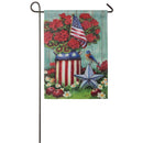 Patriotic Milk Can Garden Suede Flag,14s8548