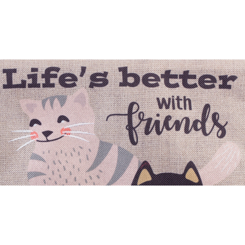 Life's Better with Cat Friends Garden Burlap Flag,14b8925