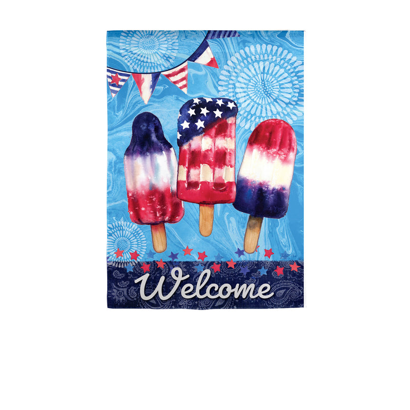 Patriotic Popsicles Garden Textured Suede Flag,14es9839