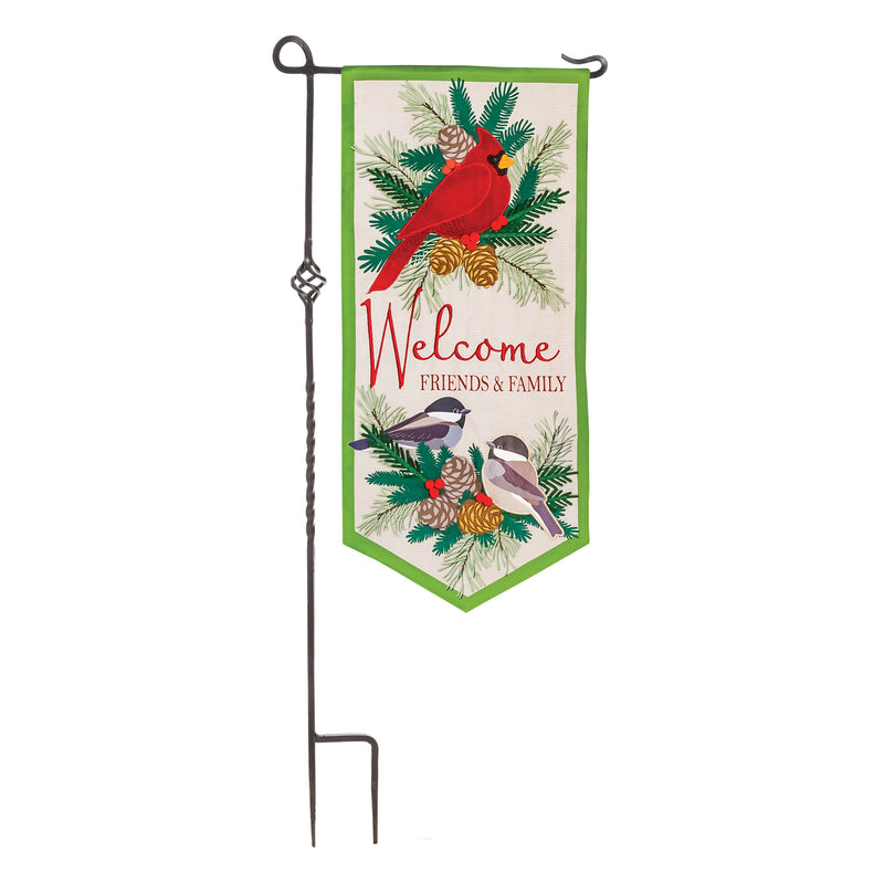 Winter Birds Welcome Everlasting Impressions Textile Decor,14l8796xl