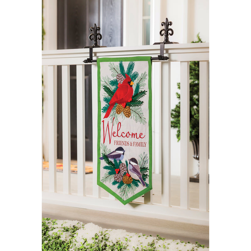 Winter Birds Welcome Everlasting Impressions Textile Decor,14l8796xl