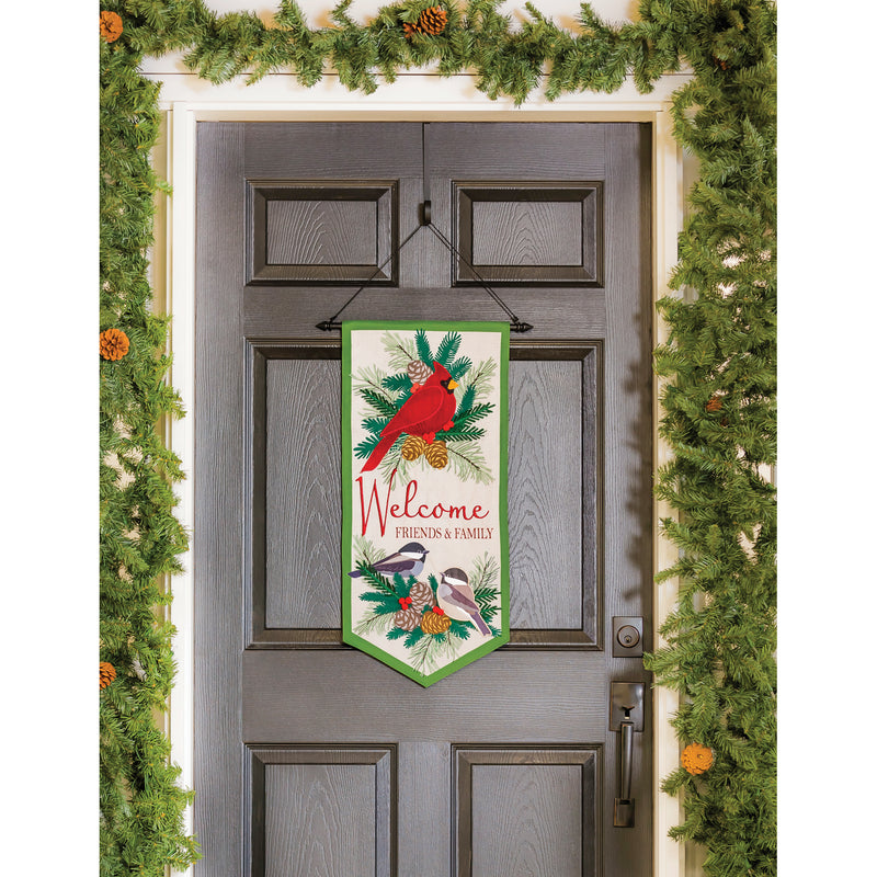 Winter Birds Welcome Everlasting Impressions Textile Decor,14l8796xl