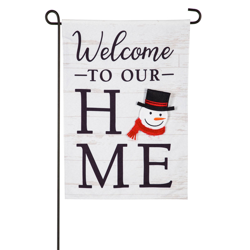 Welcome to Our Home Interchangeable Icon Garden Linen Flag,14l9308