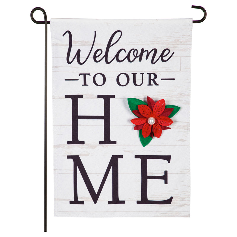 Welcome to Our Home Interchangeable Icon Garden Linen Flag,14l9308