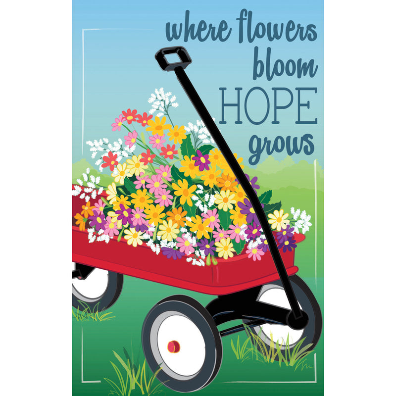 Wildflower Wagon Garden Linen Flag,14l9789