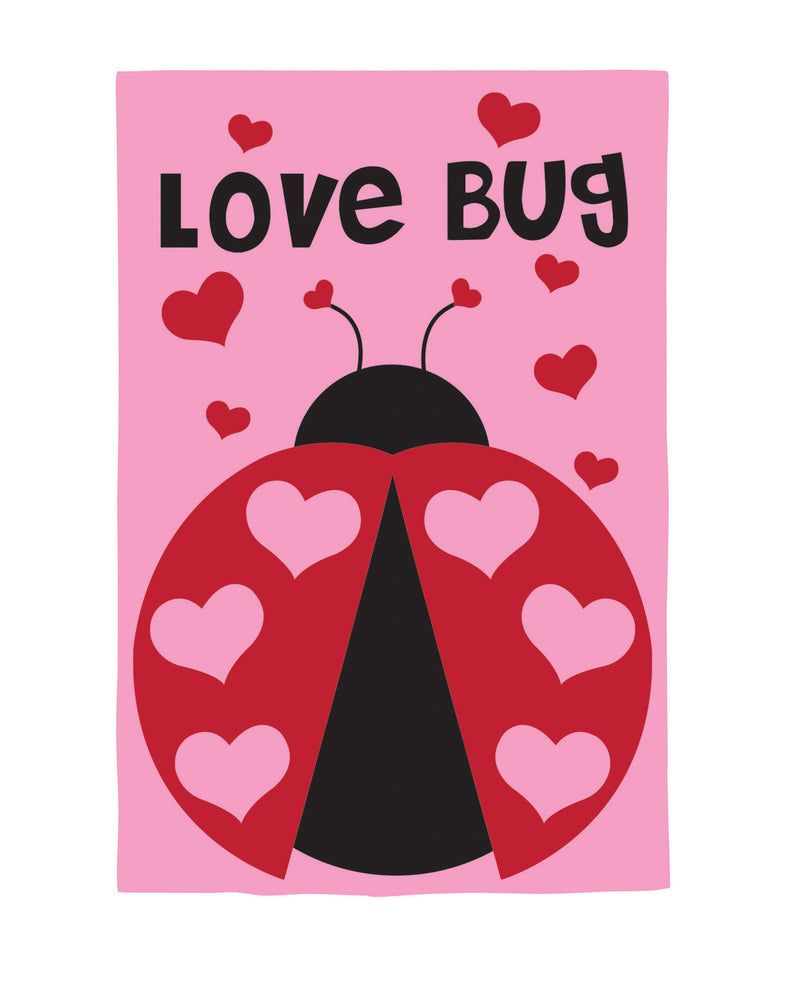 Love Bug Applique House Flag,151364an