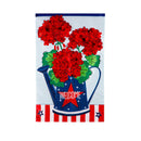 Patriotic Geraniums Applique House Flag,159805