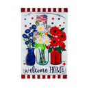 Patriotic Floral Applique House Flag,159810