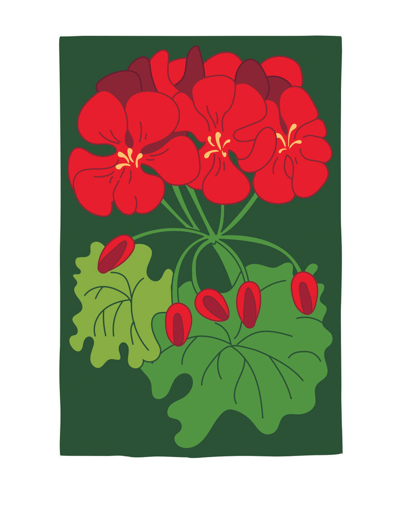 Geraniums Applique Garden Flag,16751an