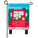 Red Truck Welcome Garden Applique Flag,168916
