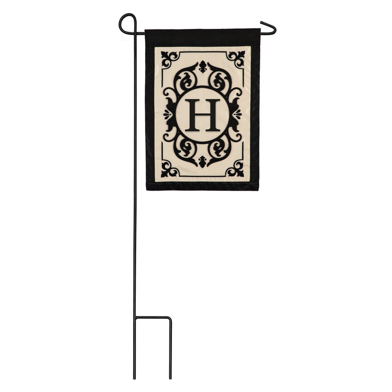 Cambridge Monogram Garden Applique Flag, Letter H,169004h