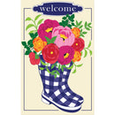 Buffalo Check Boots Welcome Garden Applique Flag,169133