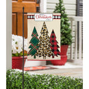 Mixed Print Christmas Trees Garden Applique Flag,169183sa