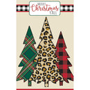 Mixed Print Christmas Trees Garden Applique Flag,169183sa