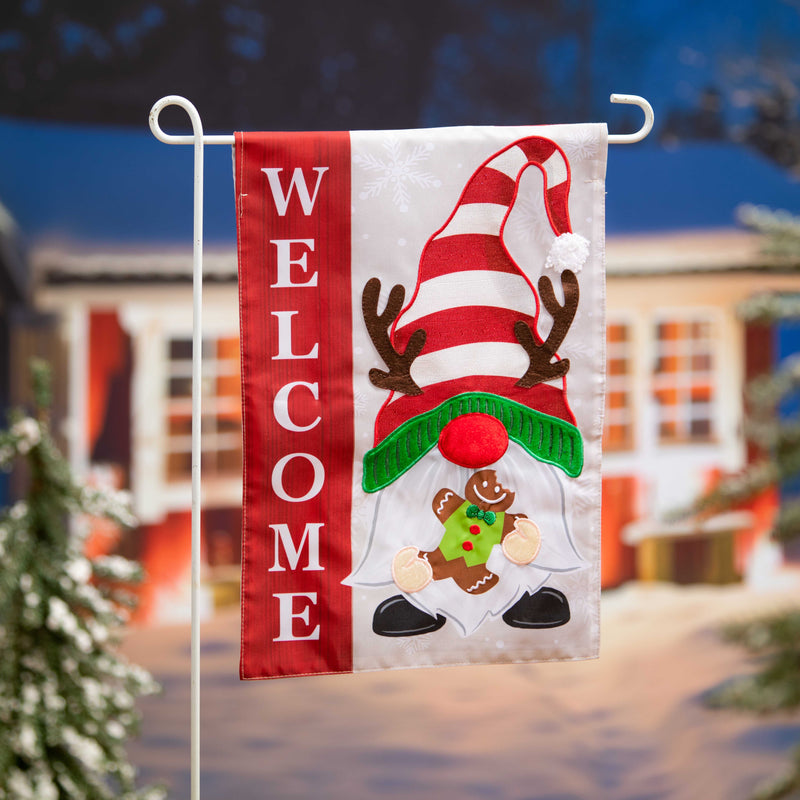 Holiday Gnome Applique Garden Flag,169580
