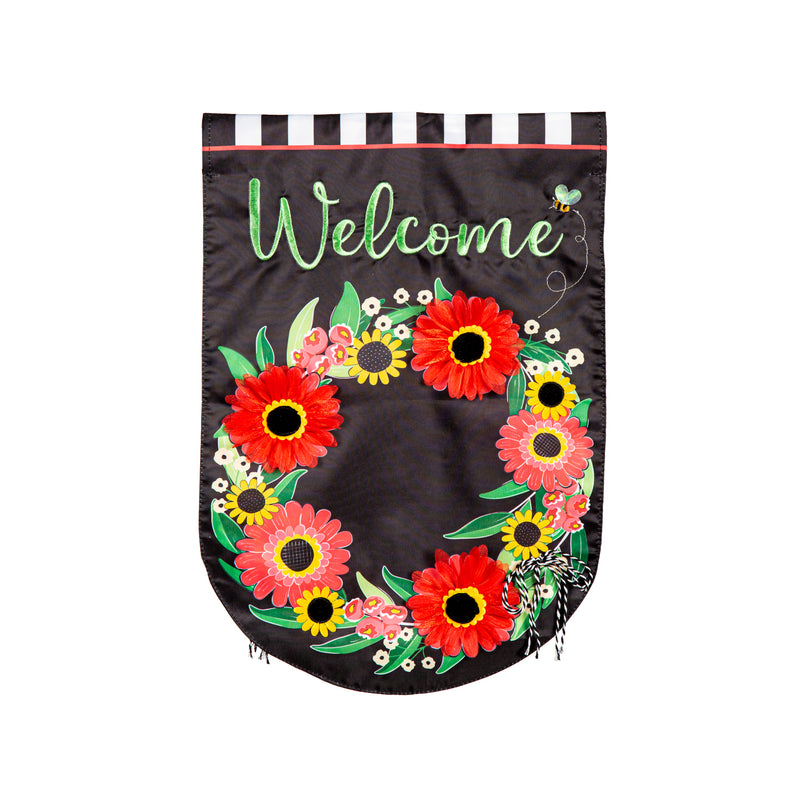 Welcome Wreath Applique Garden Flag,169779