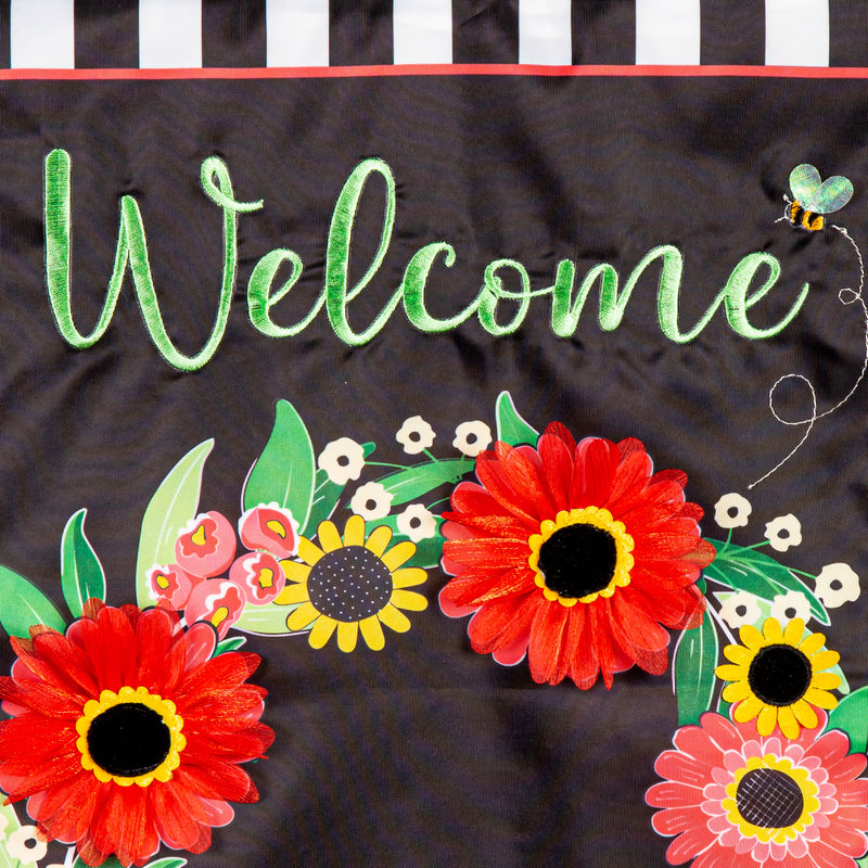 Welcome Wreath Applique Garden Flag,169779