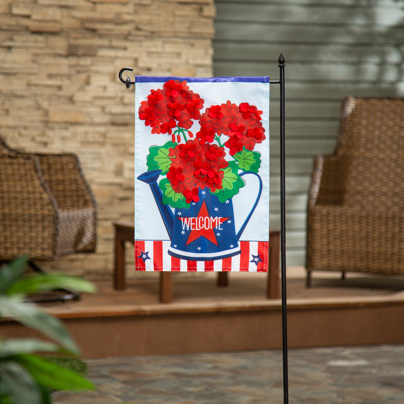 Patriotic Geraniums  Applique Garden Flag,169805
