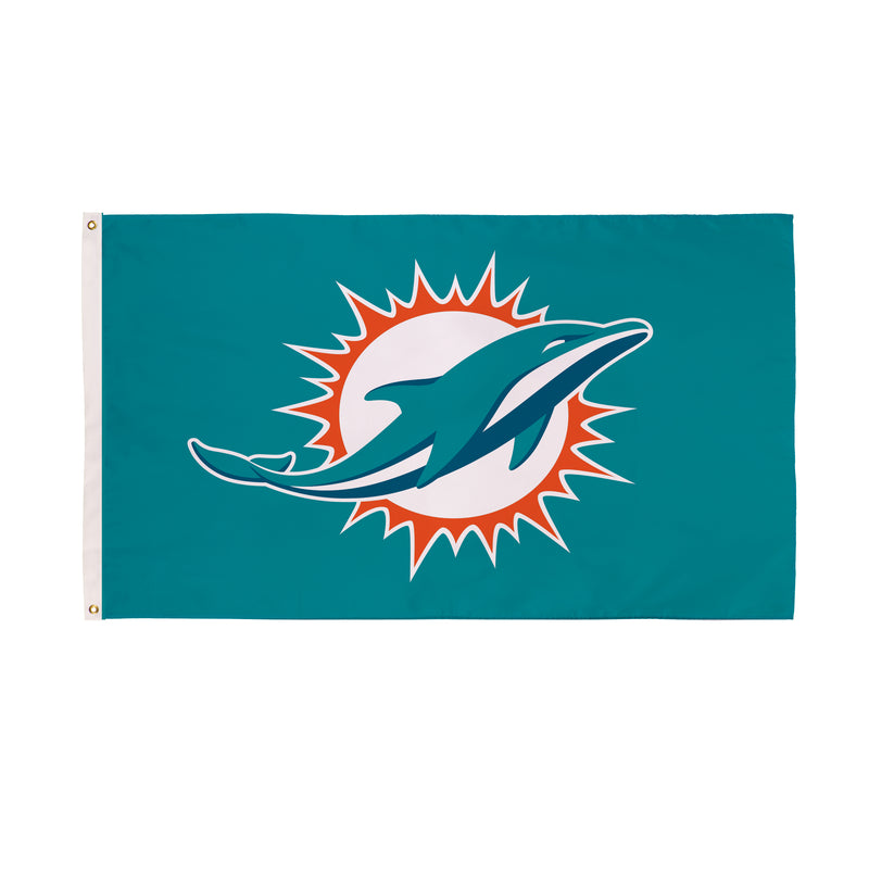 3'x5' Single Sided Flag w/ 2 Grommets, Miami Dolphins,173816