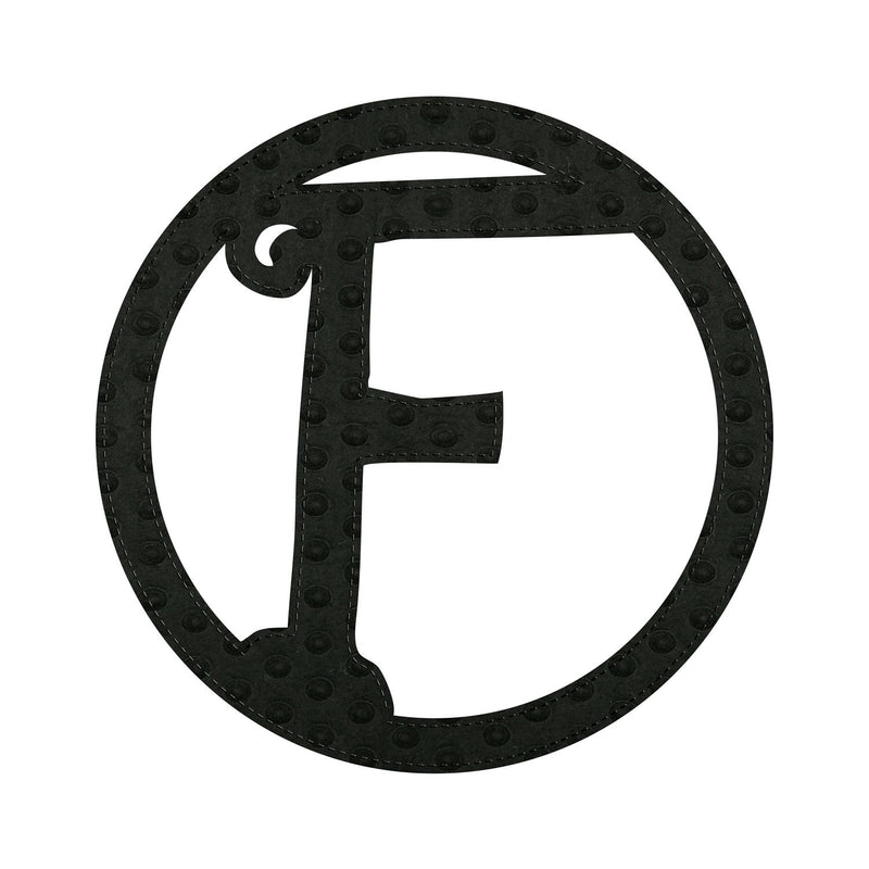 10" Patch-On Black Embossed Felt Monogram Letter F,20072f