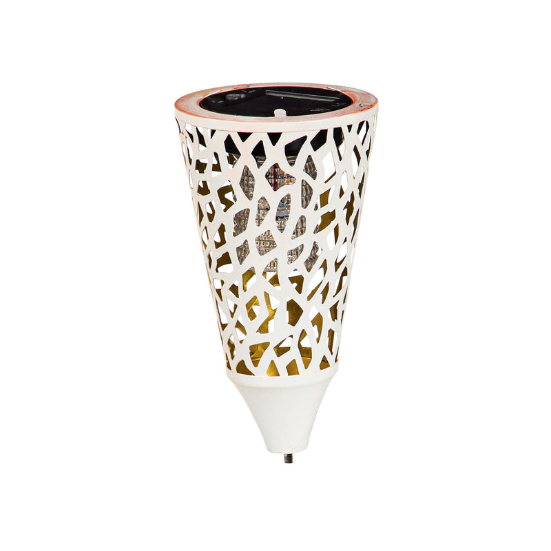 Tapered Laser Cut Solar Interchangeable Finial, Ivory,20184