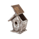 Vantage View Wooden Bird House, 2 ASST, Toasted and Distressed White,2bh557