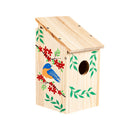 Bluebird Wood Bird House, Bluebird w/Red Flowers,2bh732