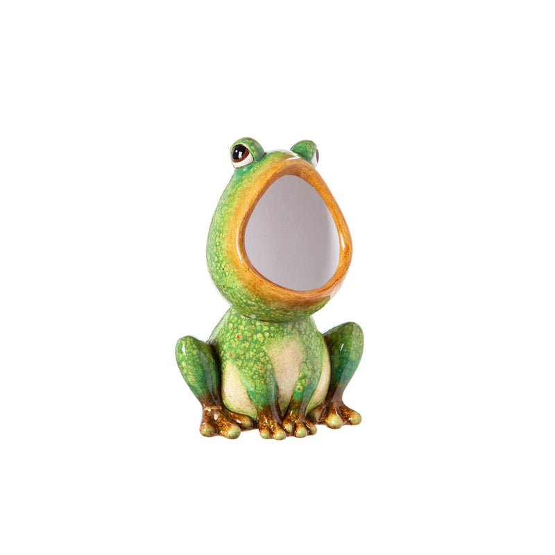 10"H Terracotta Bird Feeder, Frog,2cg455