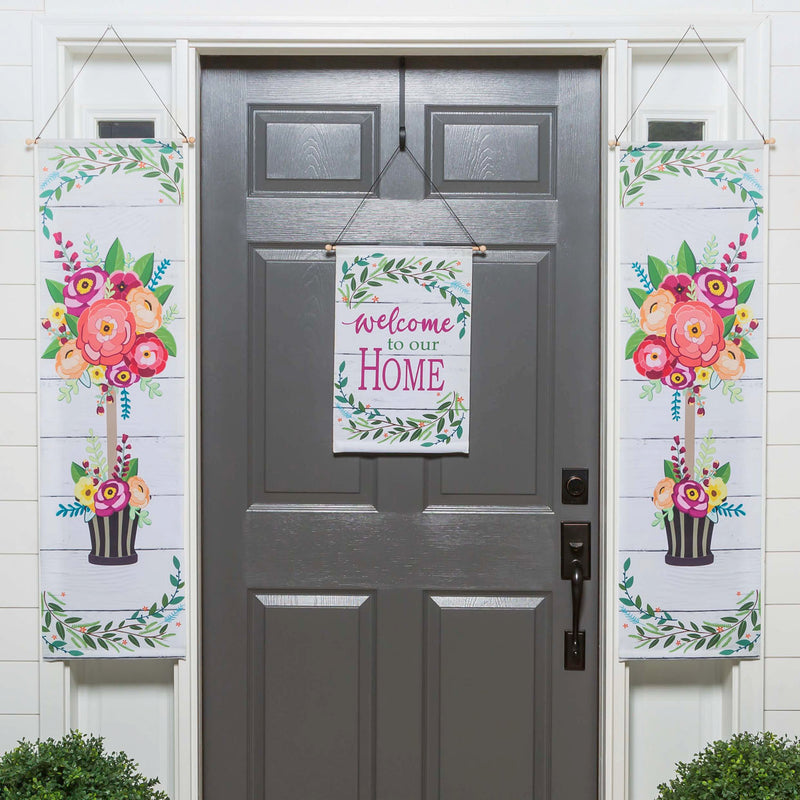 Welcome to Our Home Topiary Door Banner Kit,2dbk1814