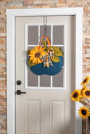 Blue Harvest Pumpkin with Sunflower Door Decor,2ddt2590