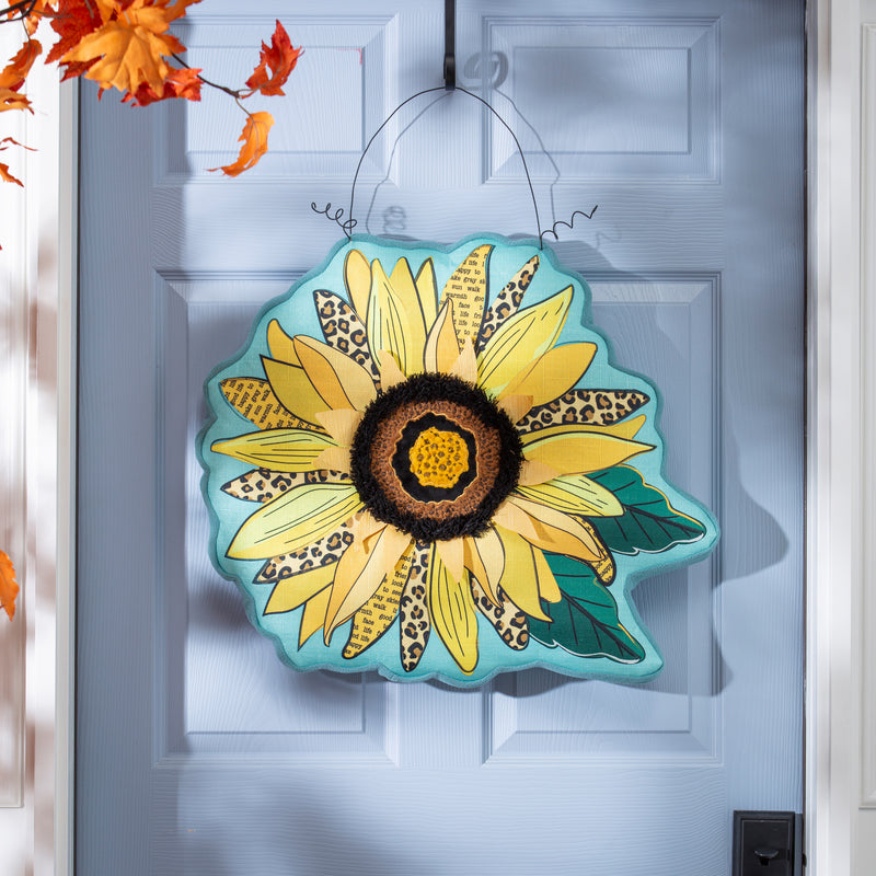 Welcome Friends Leopard Sunflower Estate Door Decor,2deb2572