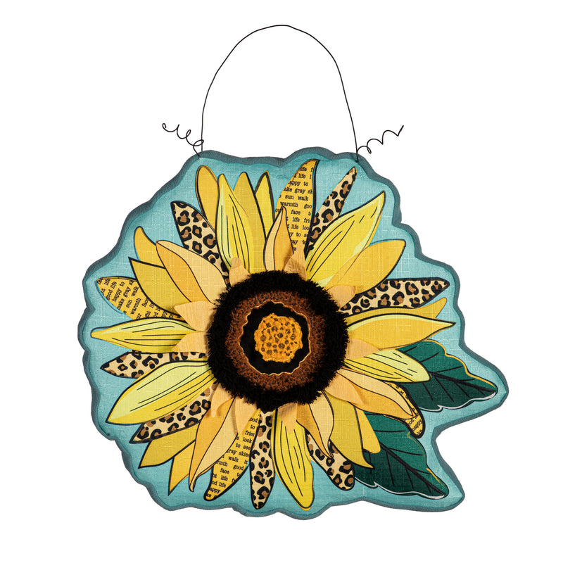 Welcome Friends Leopard Sunflower Estate Door Decor,2deb2572