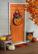 Trick or Treat Halloween Pumpkin Bucket Estate Door Decor,2deb2580