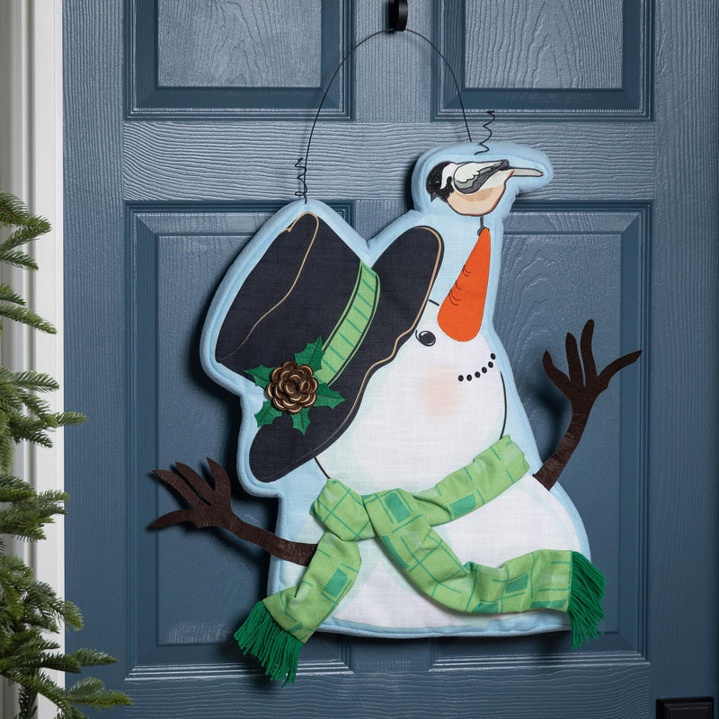 Snowman and Chickadee Estate Door Decor,2deb2608
