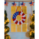 Patriotic Wreath Lit Door Decor,2dhb1394bl