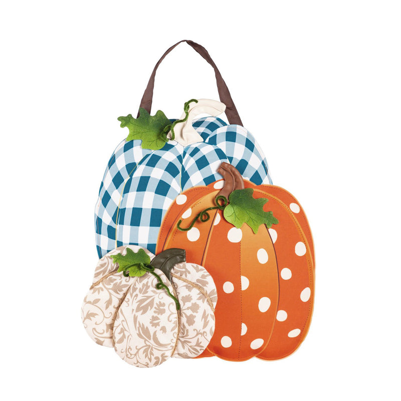 Patterned Pumpkin Trio Door Décor,2dhb1765