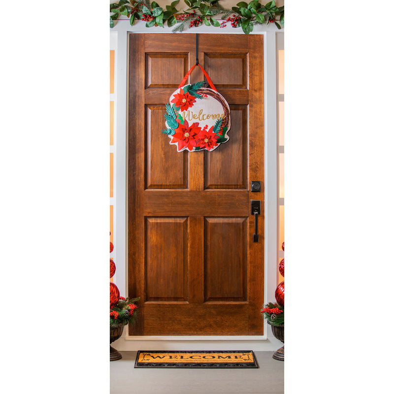 Poinsettia Welcome Wreath Door Décor,2dhb1803