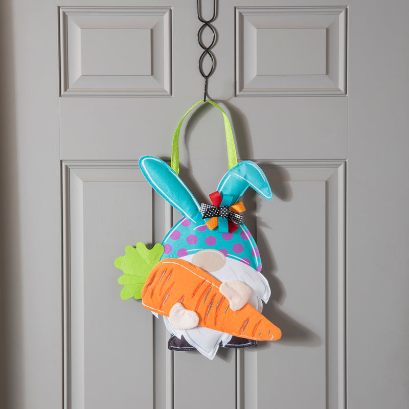 Evergreen Door Decor,Gnome Bunny Door Décor,12x2.5x17 Inches